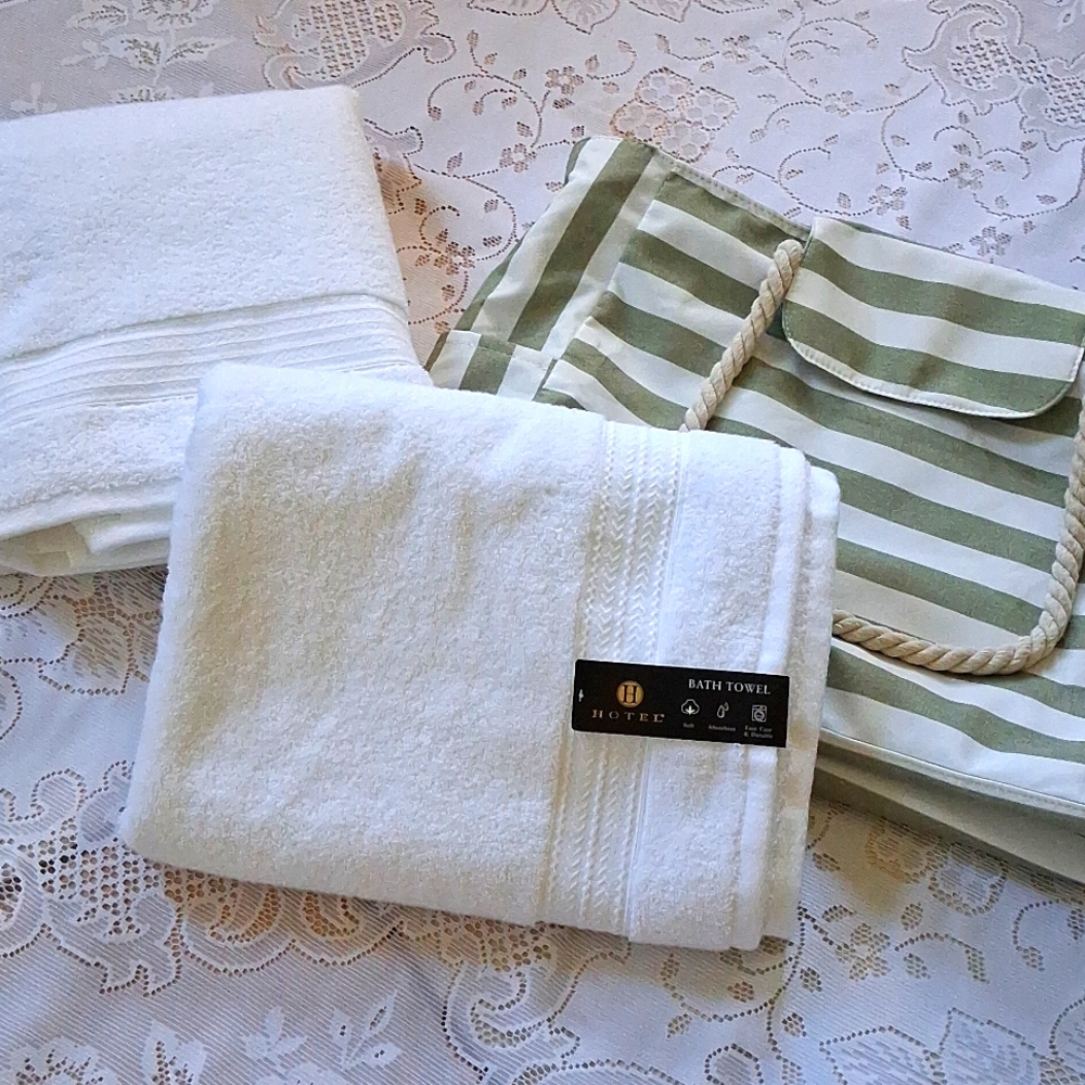 Beach Tote And Hotel Towels Bundle